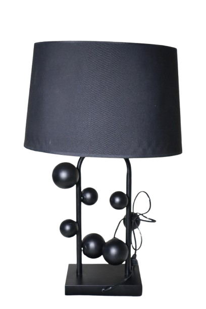 Black Light With Stripped Ceramic Bedside Lamp